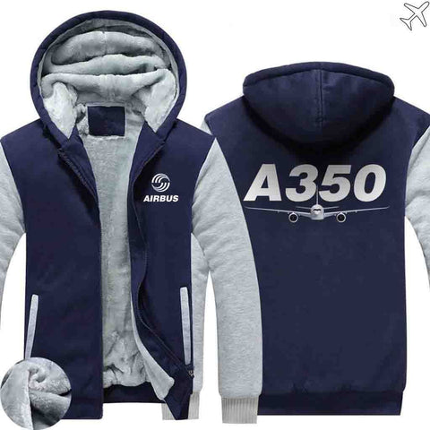 AIRZT sweatshirt Blue / S Airbus A350 Zipper Sweaters