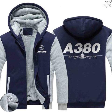 AIRZT sweatshirt Blue / S Airbus A380 Zipper Sweaters