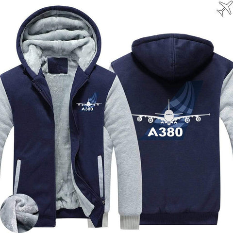 AIRZT sweatshirt Blue / S Airbus A380 Zipper Sweaters