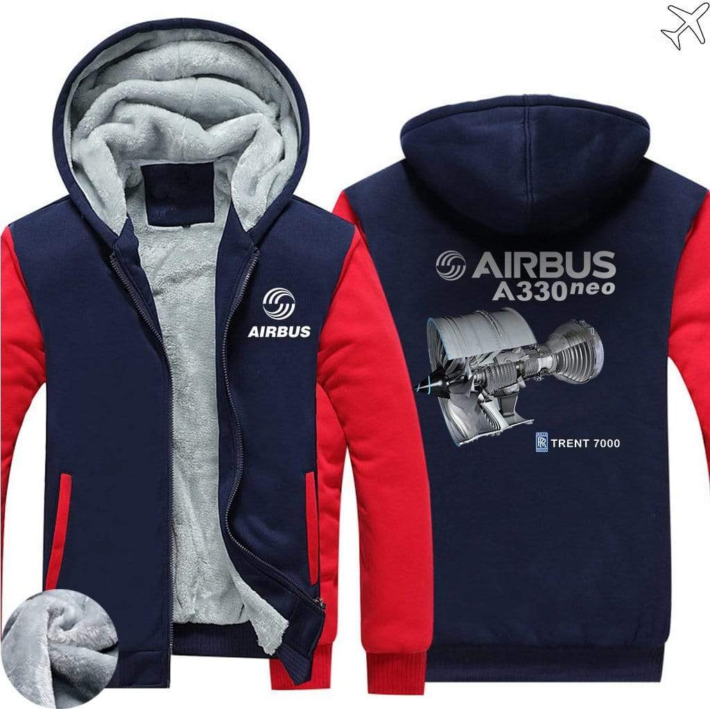 AIRZT sweatshirt Red / S Airbus A330 neo Zipper Sweaters