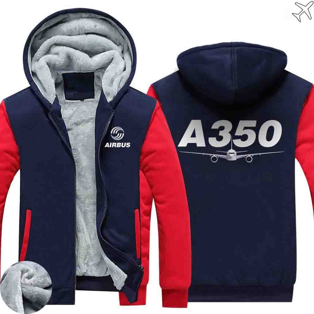 AIRZT sweatshirt Red / S Airbus A350 Zipper Sweaters