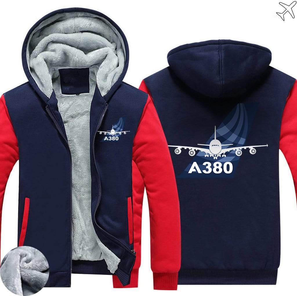 AIRZT sweatshirt Red / S Airbus A380 Zipper Sweaters