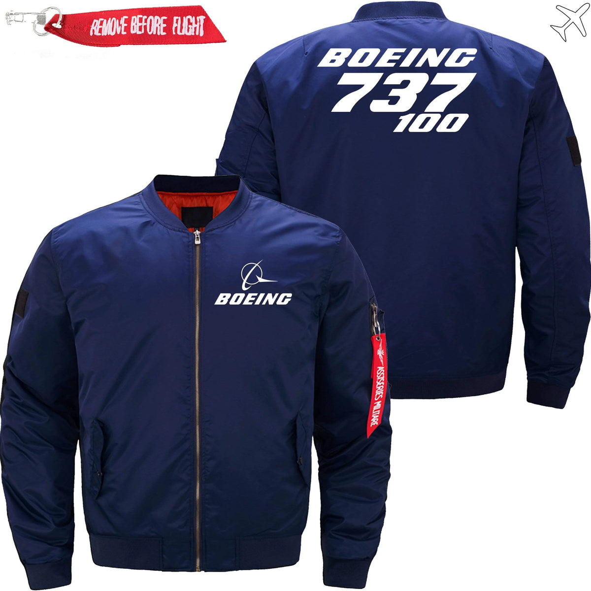 BOEING 737-100 ETET BOMBER JACKET FLIGHT JACKET AVIATOR JACKET