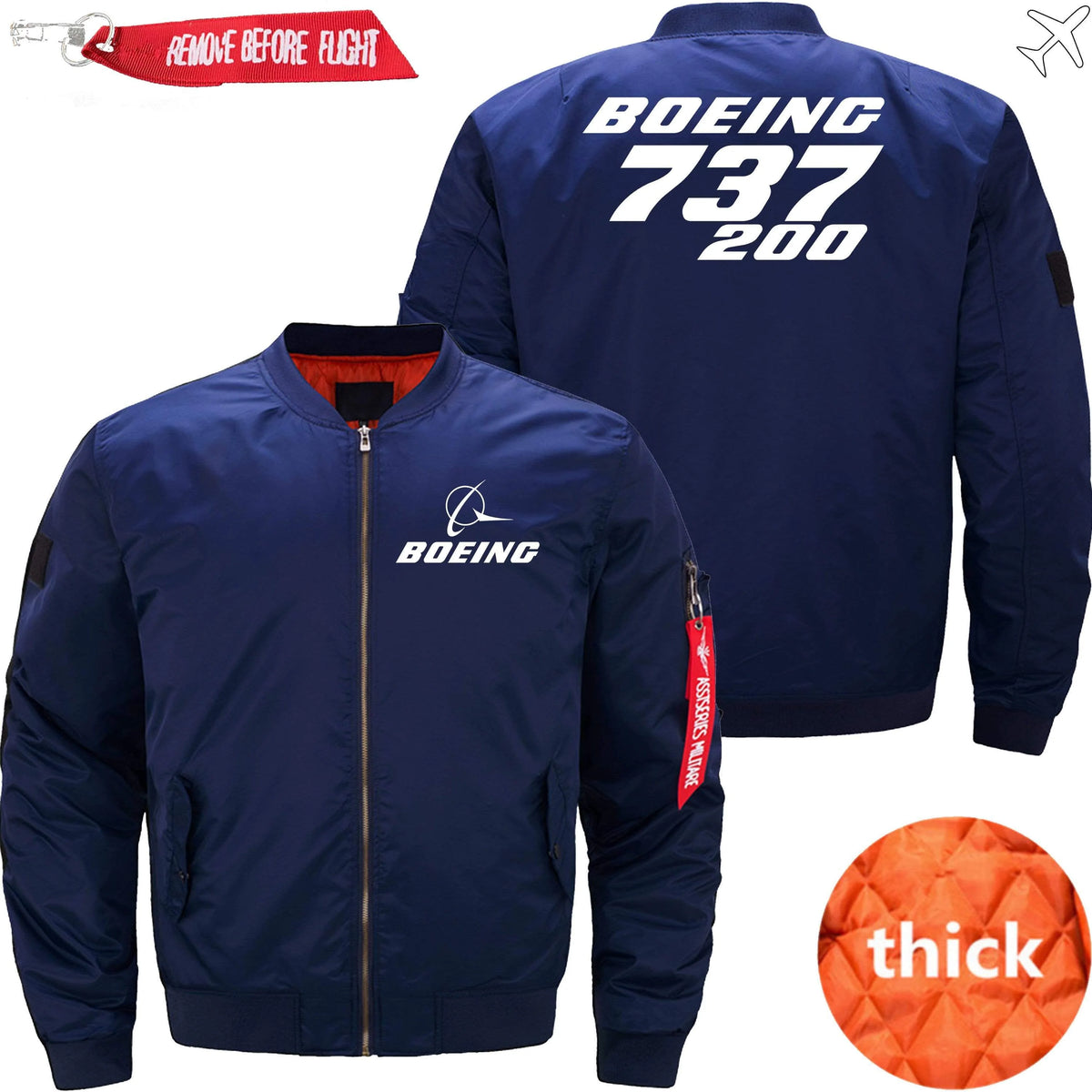 BOEING 737-200 ETET BOMBER JACKET FLIGHT JACKET AVIATOR JACKET