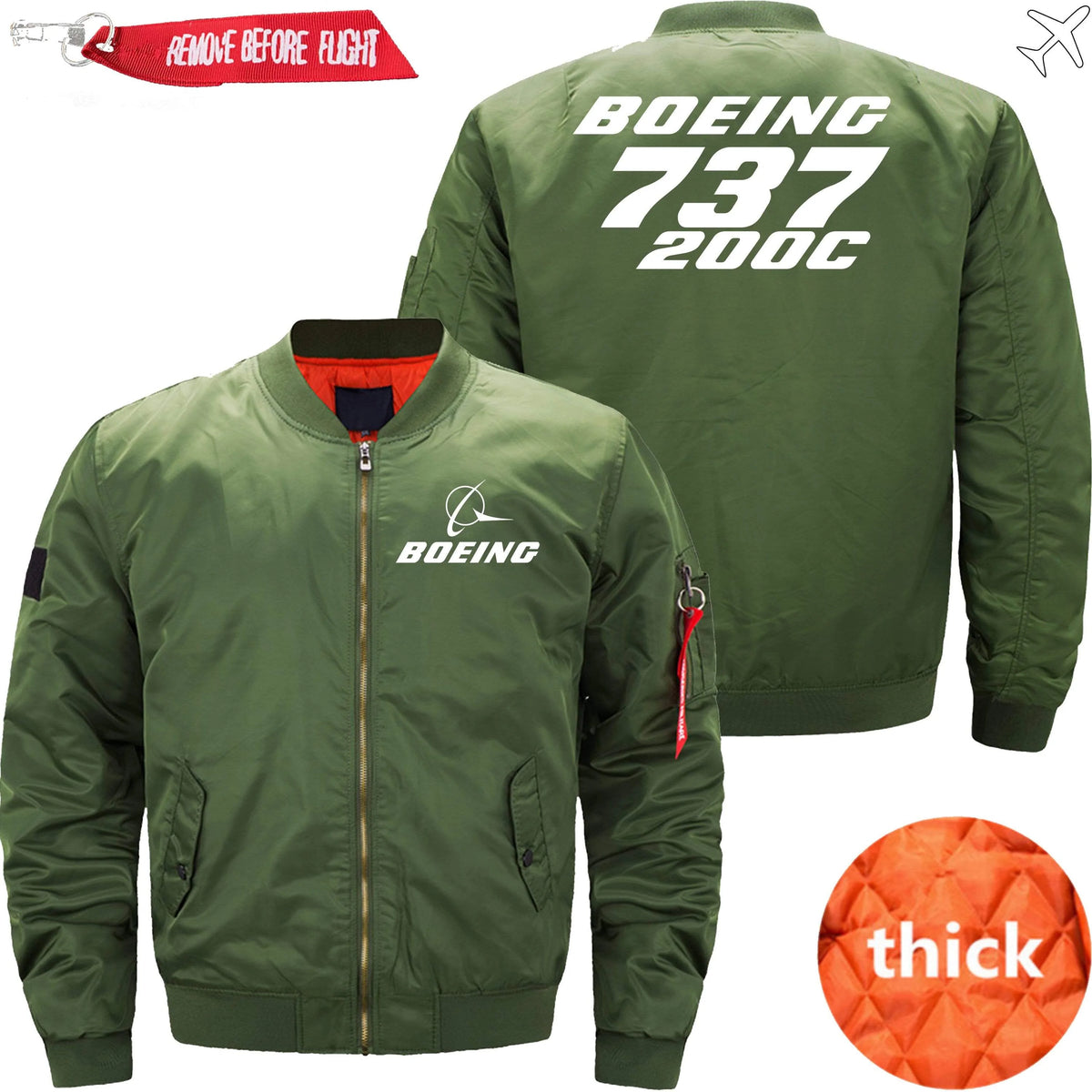 BOEING 737-200C ETET BOMBER JACKET FLIGHT JACKET AVIATOR JACKET