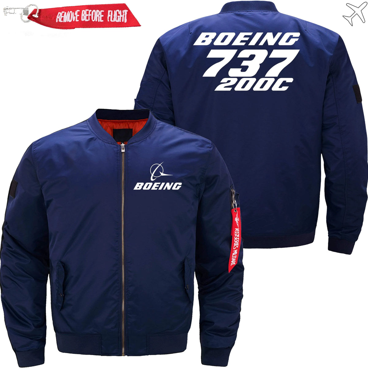 BOEING 737-200C ETET BOMBER JACKET FLIGHT JACKET AVIATOR JACKET