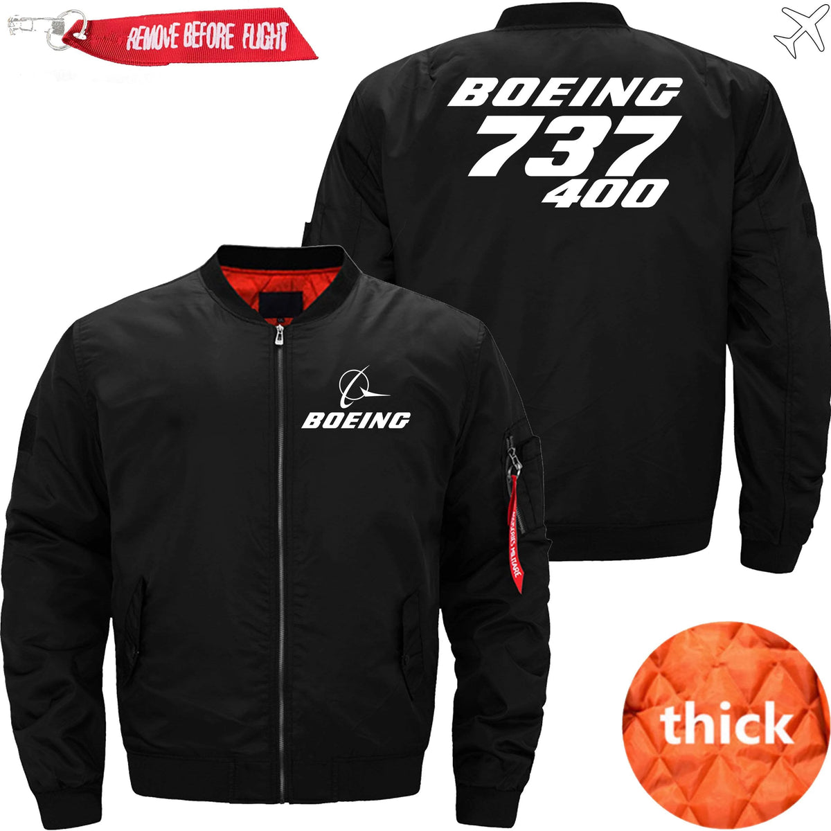 BOEING 737-400 ETET BOMBER JACKET FLIGHT JACKET AVIATOR JACKET