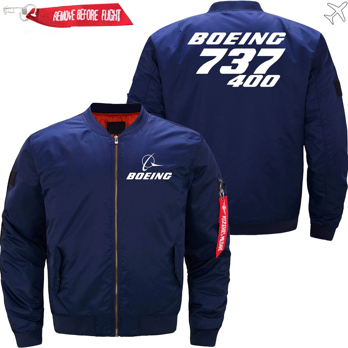 BOEING 737-400 ETET BOMBER JACKET FLIGHT JACKET AVIATOR JACKET