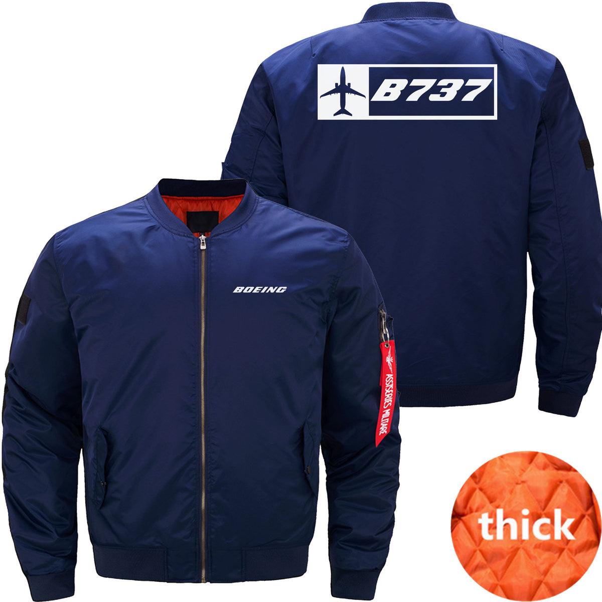 BOEING 737 BOMBER FLIGHT AVIATOR JACKET