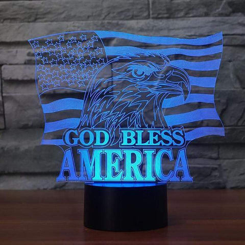 GearNets God Bless America 3D Lamp