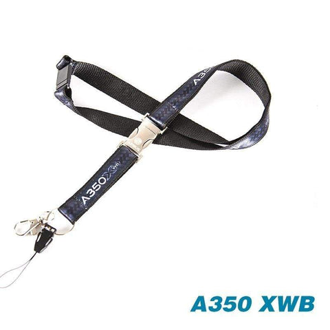 PILOTSX Airbus A350 Black Lanyard with Metal Buckle