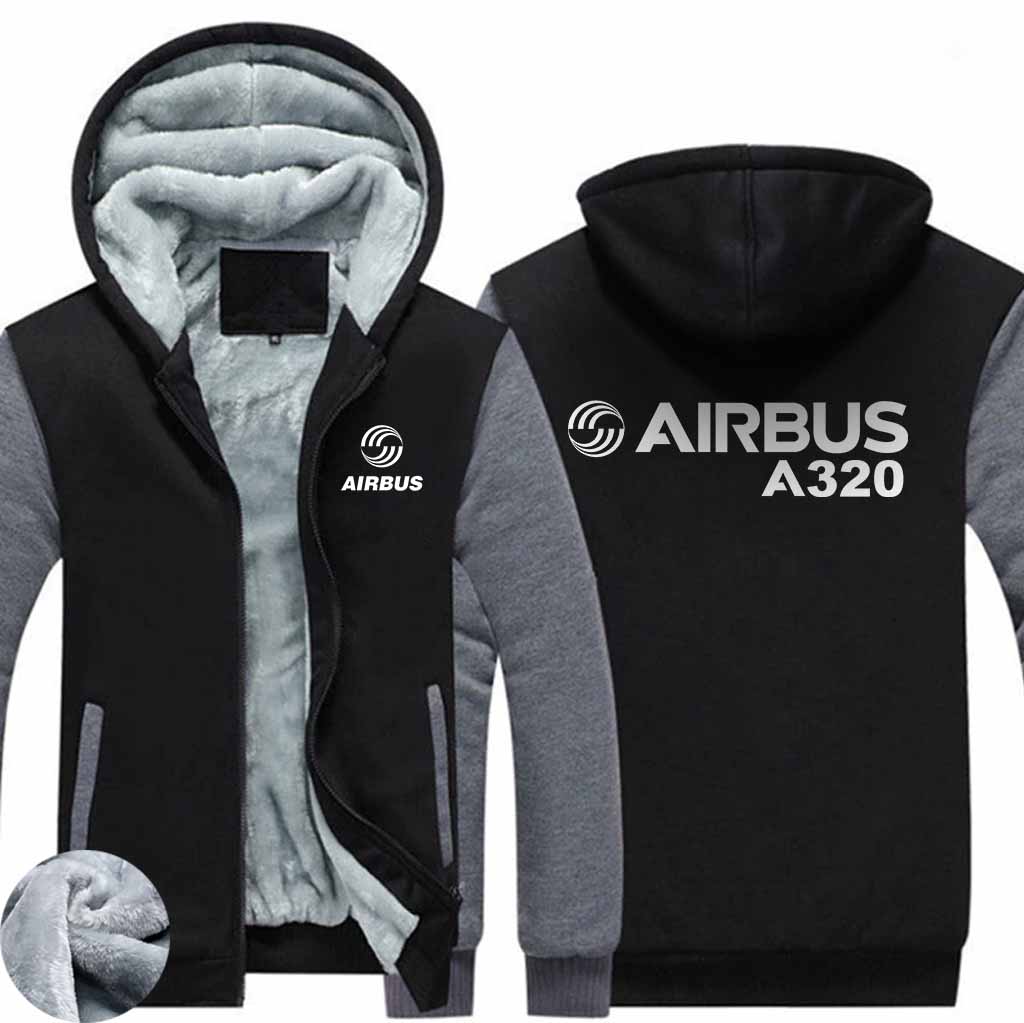 PILOTSX HOODIES Black Gray / S Airbus A320 Zipper Sweaters