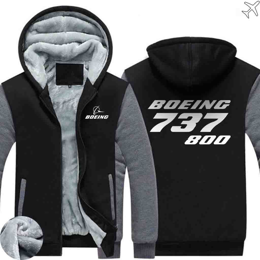 PILOTSX HOODIES Black Gray / S The 737-800 Zipper Sweaters