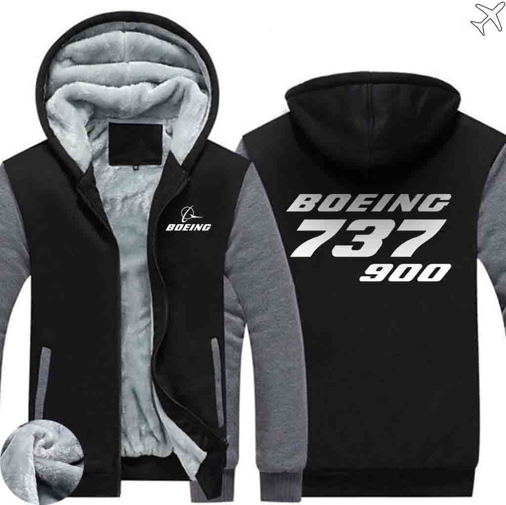 PILOTSX HOODIES Black Gray / S The 737-900 Zipper Sweaters