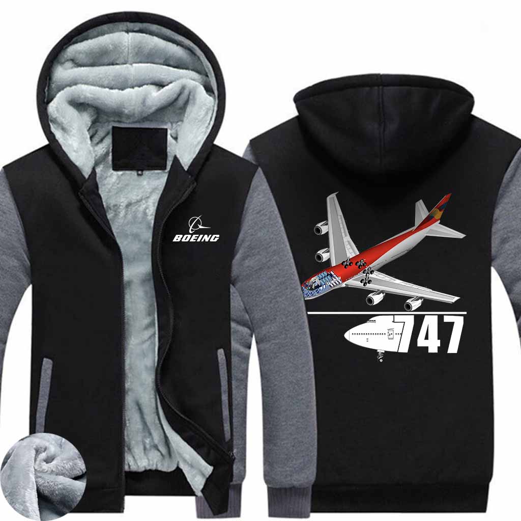 PILOTSX HOODIES Black Gray / S The 747 Zipper Sweaters