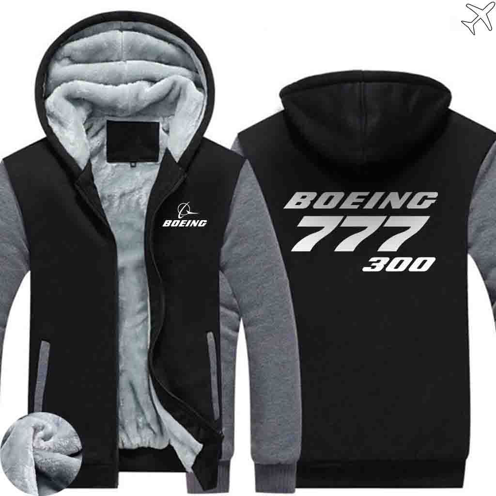 PILOTSX HOODIES Black Gray / S The 777-300 Zipper Sweaters