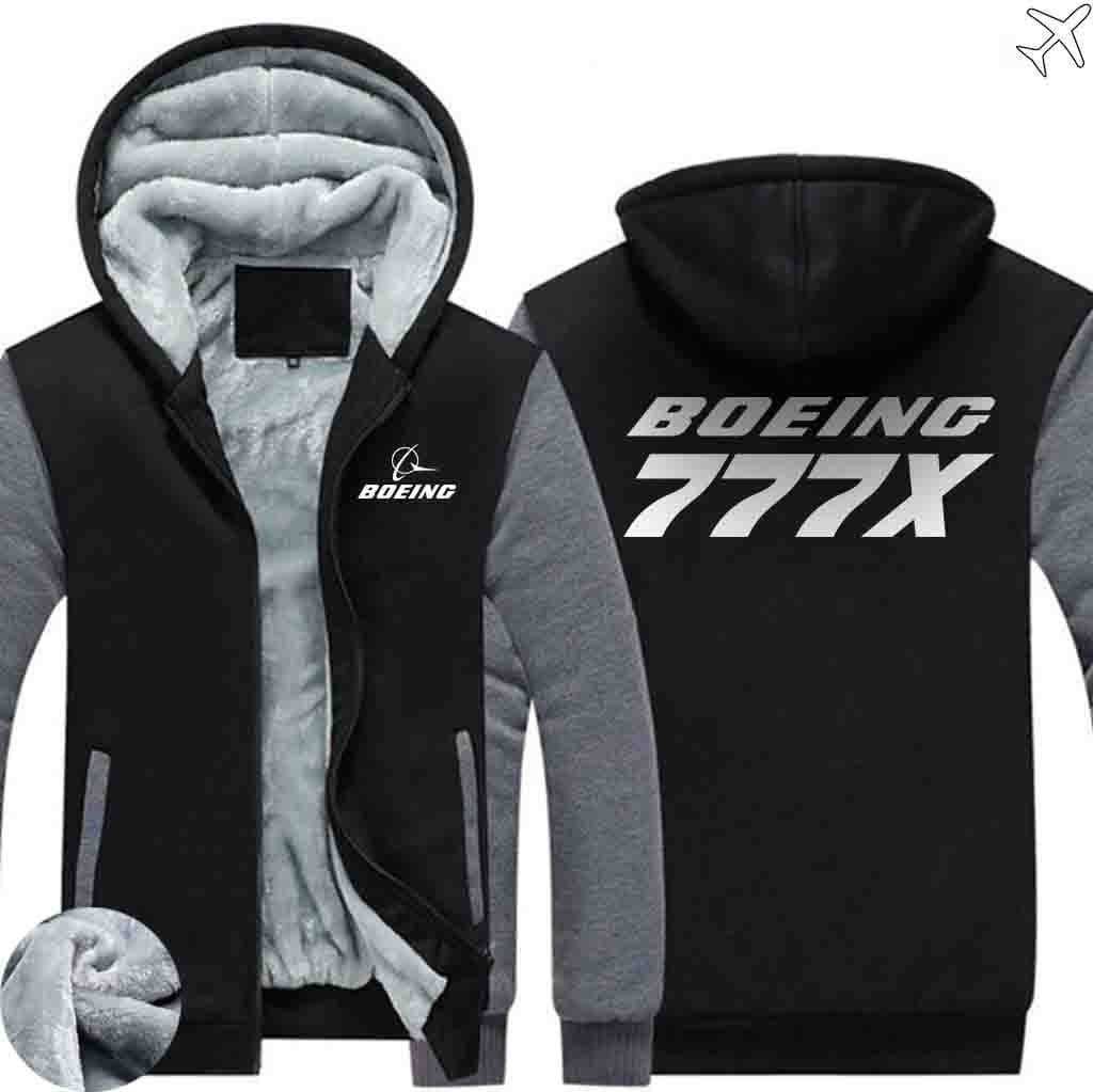 PILOTSX HOODIES Black Gray / S The 777X Zipper Sweaters