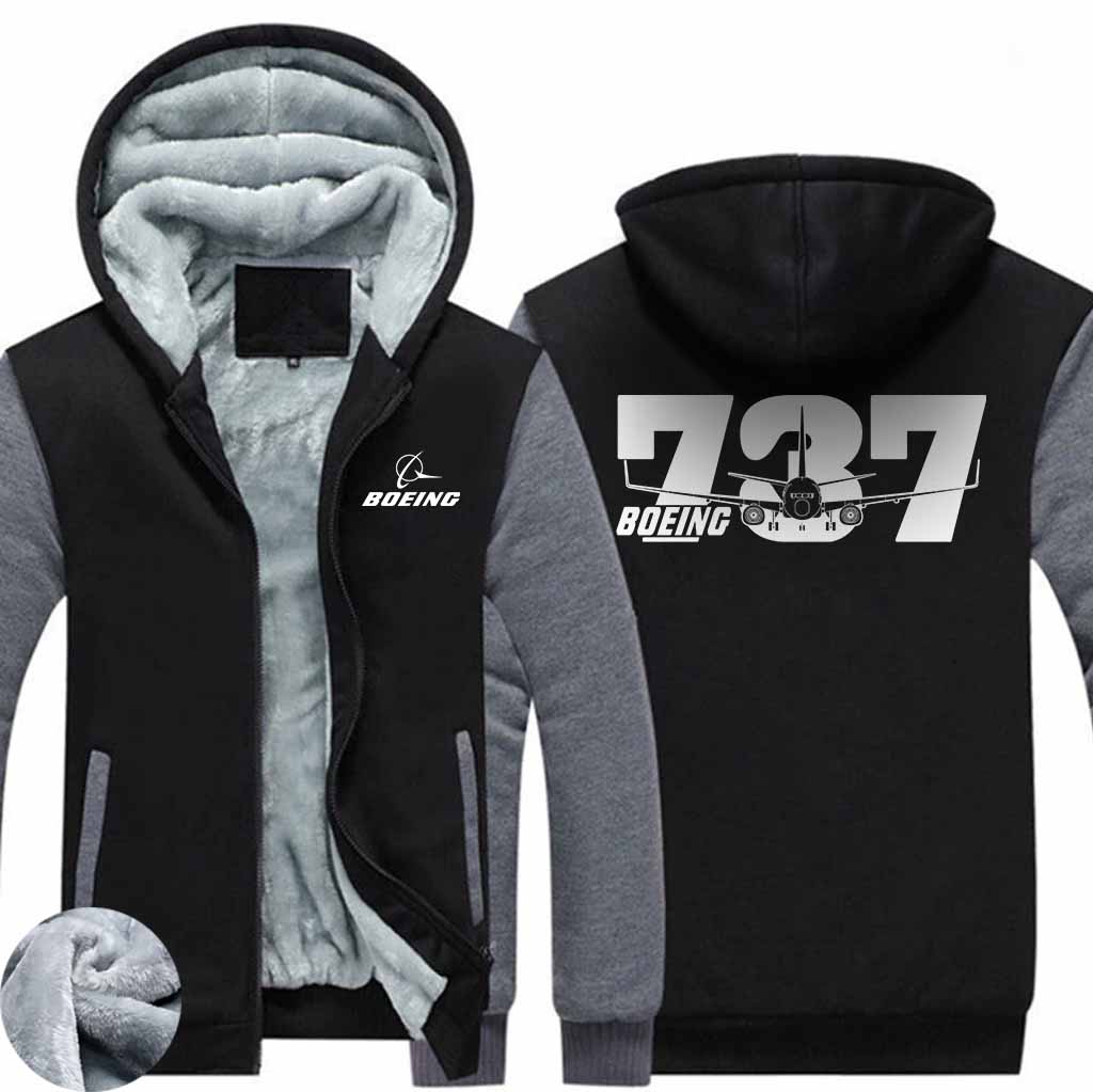 PILOTSX HOODIES Black Gray / S The B737 Zipper Sweaters