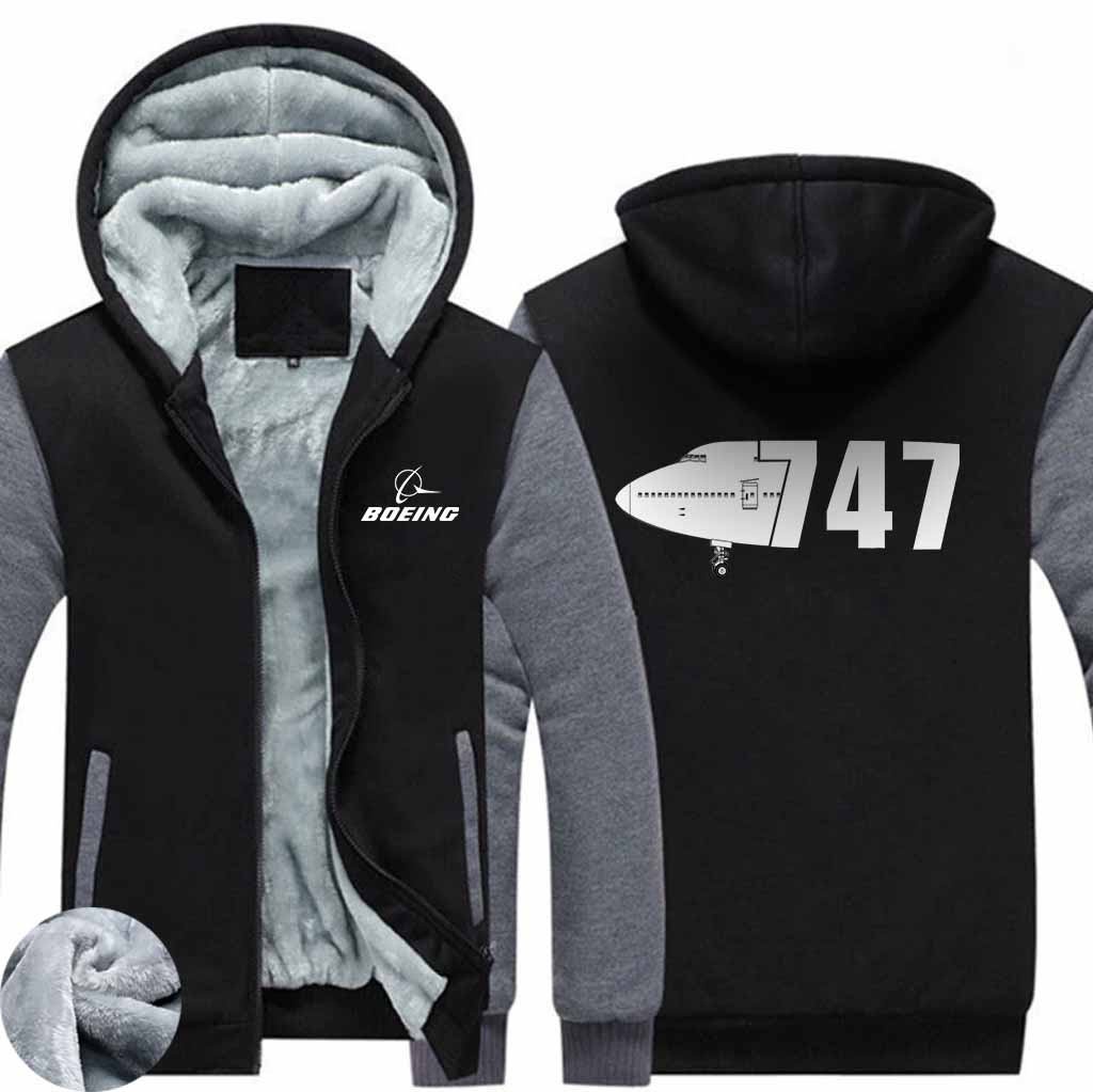 PILOTSX HOODIES Black Gray / S The B747 Zipper Sweaters