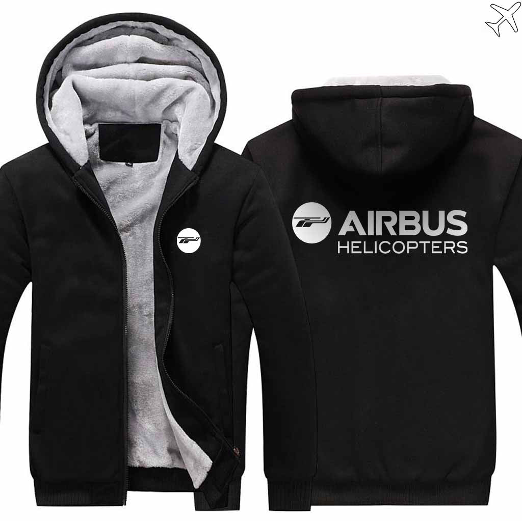 PILOTSX HOODIES Black / S Airbus Helicopter Zipper Sweaters