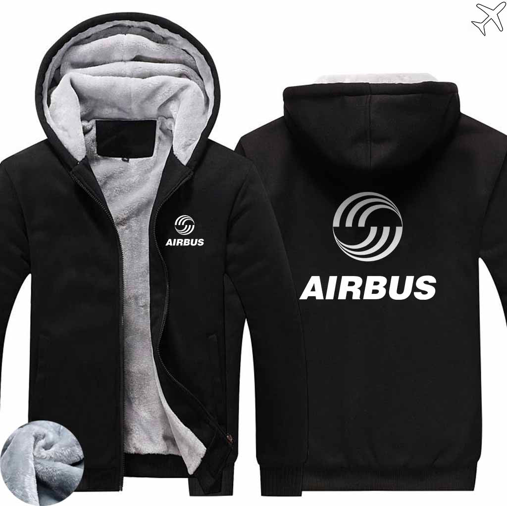 PILOTSX HOODIES Black / S Airbus Logo Zipper Sweaters