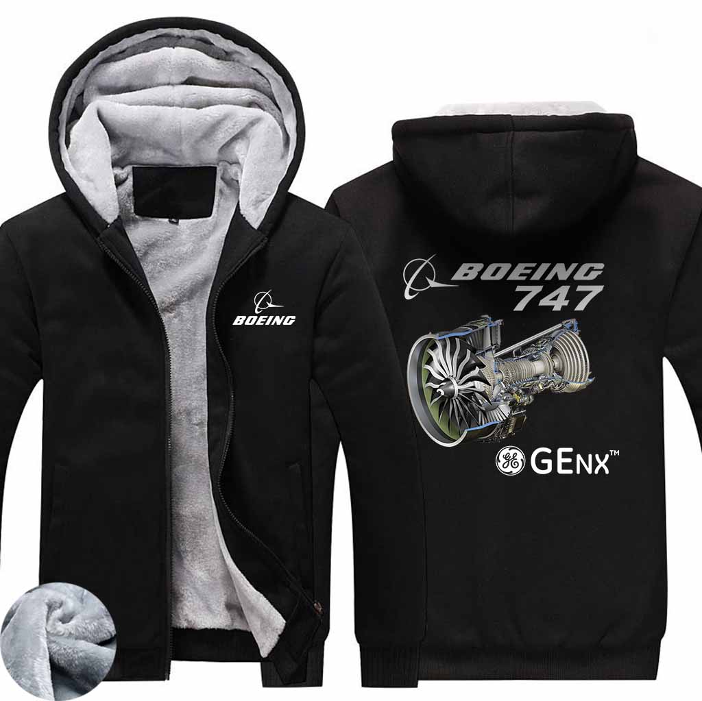 PILOTSX HOODIES Black / S The GEnx B747 Zipper Sweaters