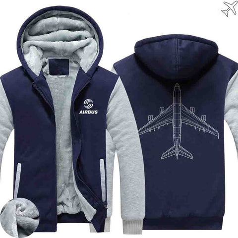 PILOTSX HOODIES Blue / S Airbus A380 Zipper Sweaters