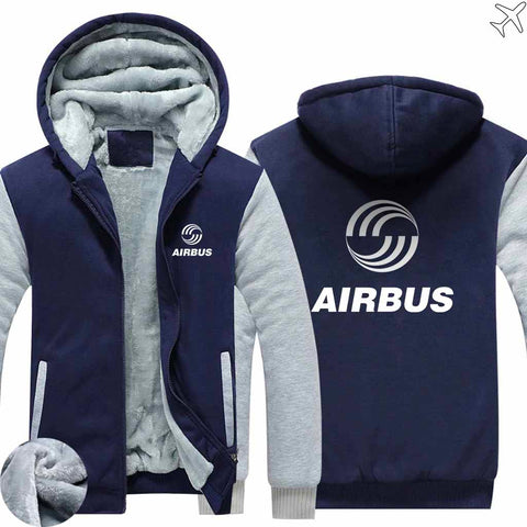 PILOTSX HOODIES Blue / S Airbus Logo Zipper Sweaters