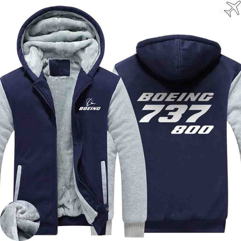 PILOTSX HOODIES Blue / S The 737-800 Zipper Sweaters