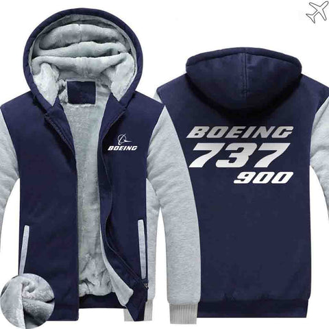 PILOTSX HOODIES Blue / S The 737-900 Zipper Sweaters