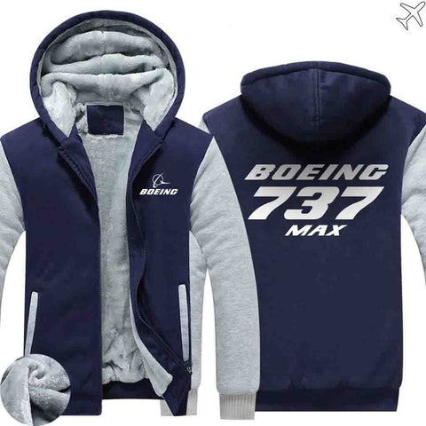 PILOTSX HOODIES Blue / S The 737 MAX Zipper Sweaters