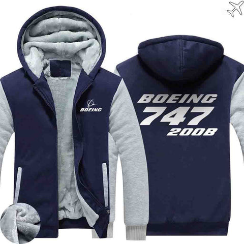 PILOTSX HOODIES Blue / S The 747-200B Zipper Sweaters