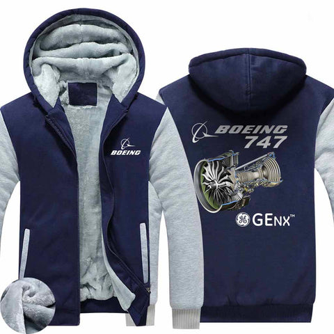 PILOTSX HOODIES Blue / S The GEnx B747 Zipper Sweaters