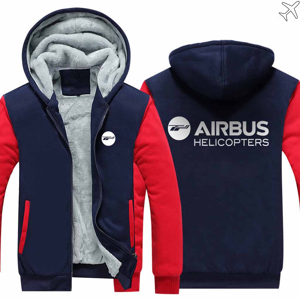 PILOTSX HOODIES Red / S Airbus Helicopter Zipper Sweaters