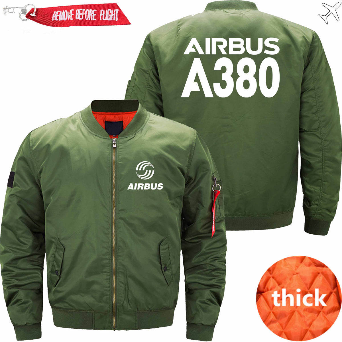 PilotsX Jacket Army green thick / S Airbus A380 Jacket -US Size