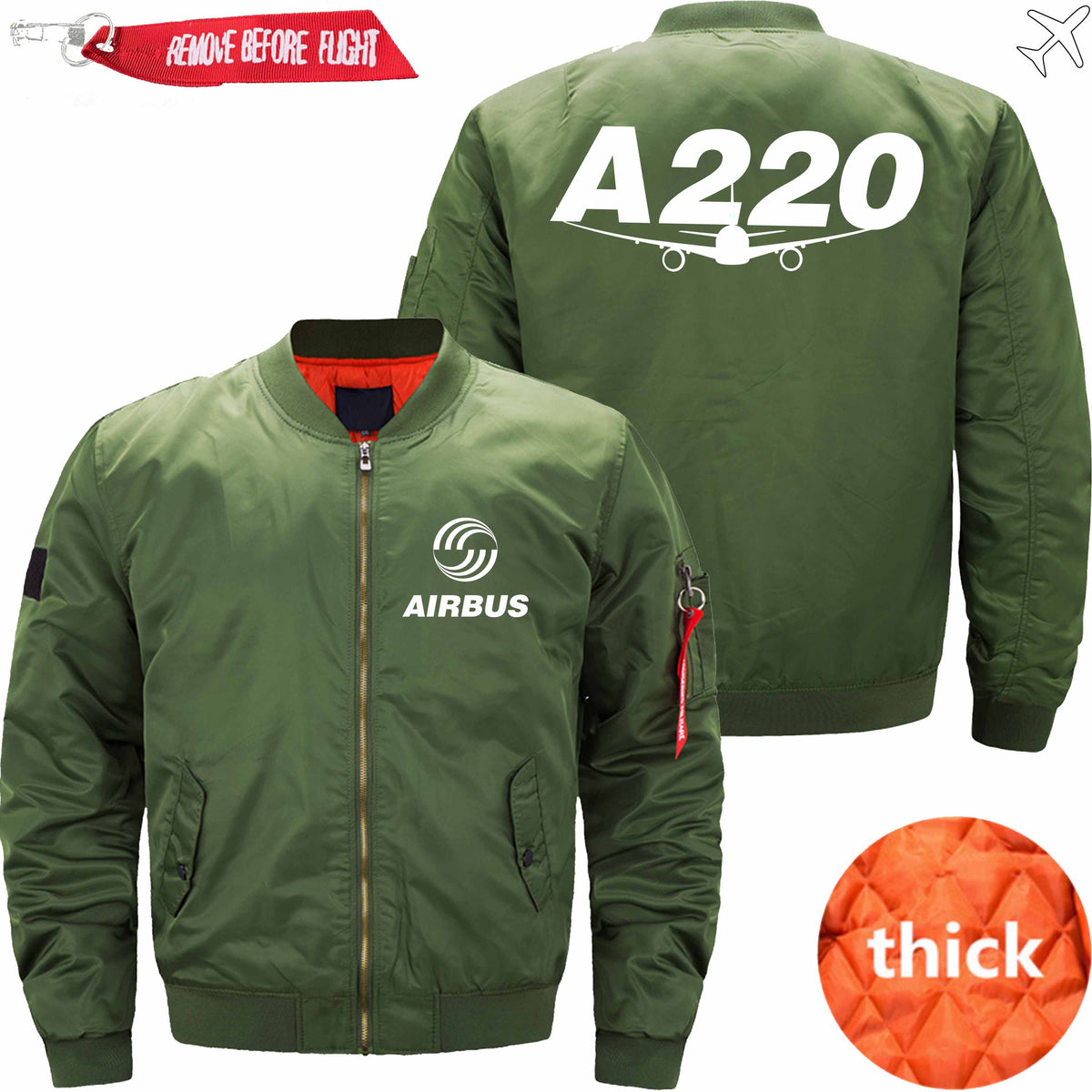 PilotsX Jacket Army green thick / XS Airbus A220 Jacket -US Size