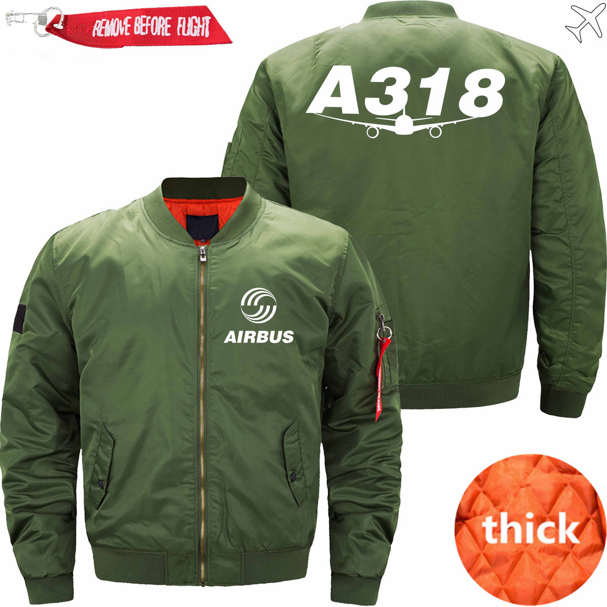 PilotsX Jacket Army green thick / XS Airbus A318 Jacket -US Size