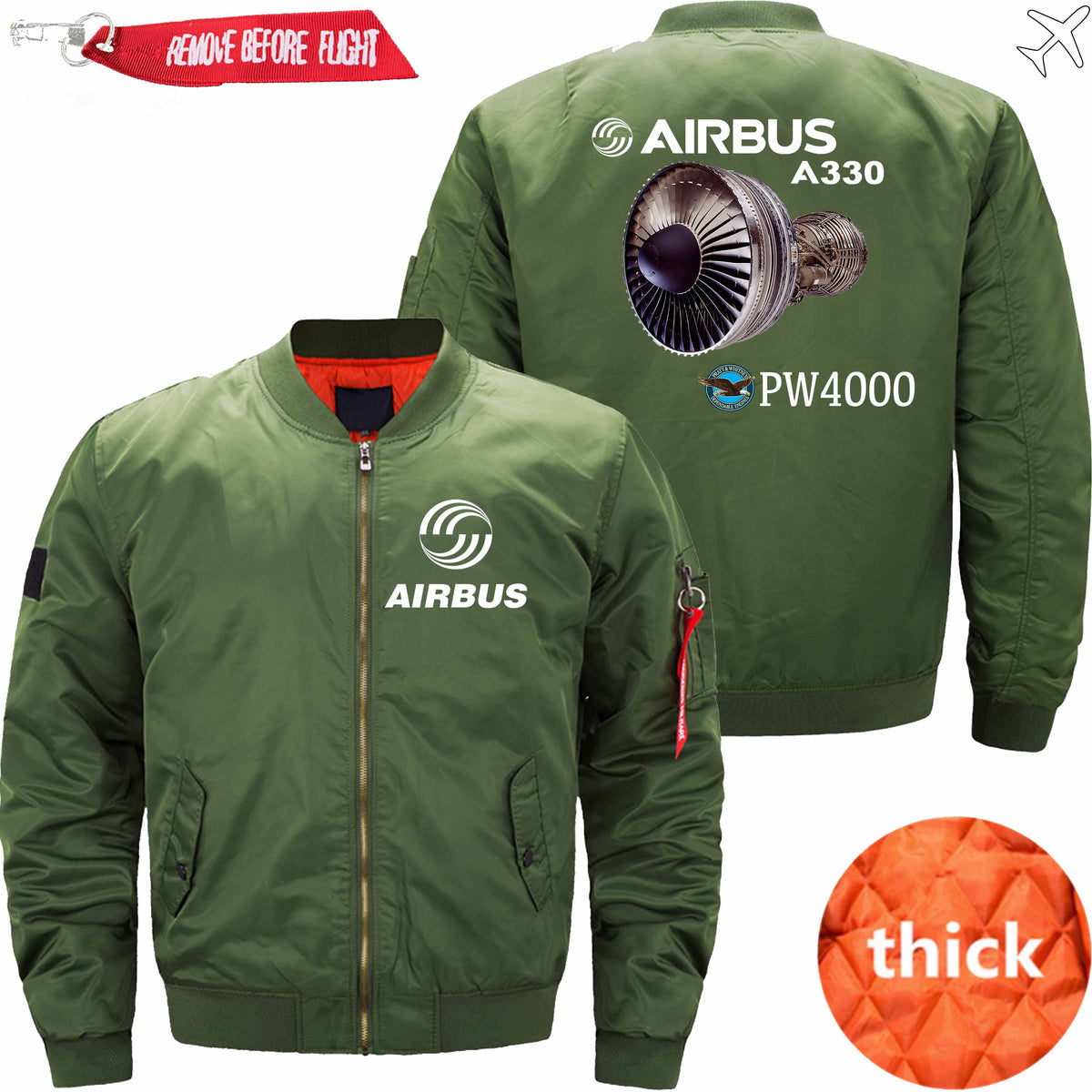 PilotsX Jacket Army green thick / XS Airbus A330-Engine PW4000 Jacket -US Size