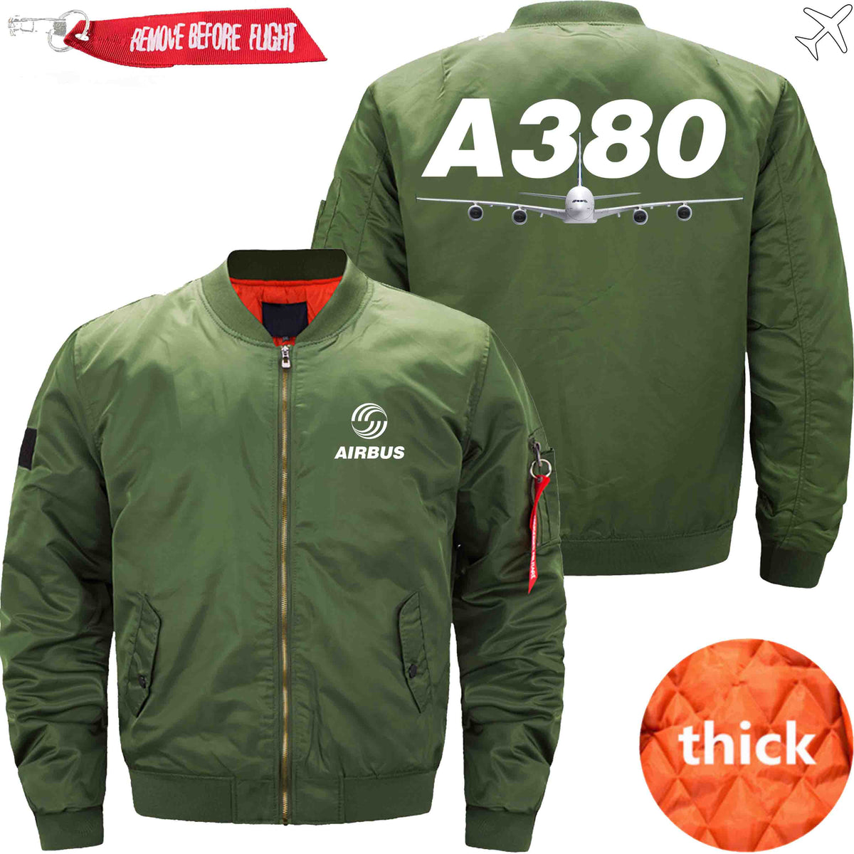 PilotsX Jacket Army green thick / XS Airbus A380 Jacket -US Size