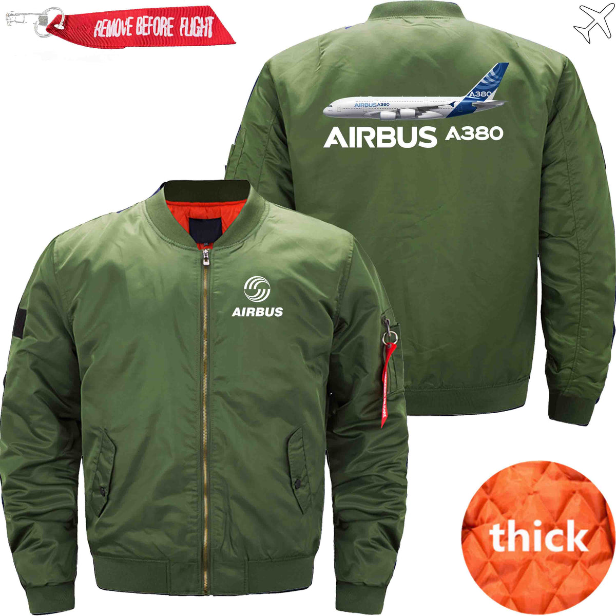 PilotsX Jacket Army green thick / XS Airbus A380 Jacket -US Size