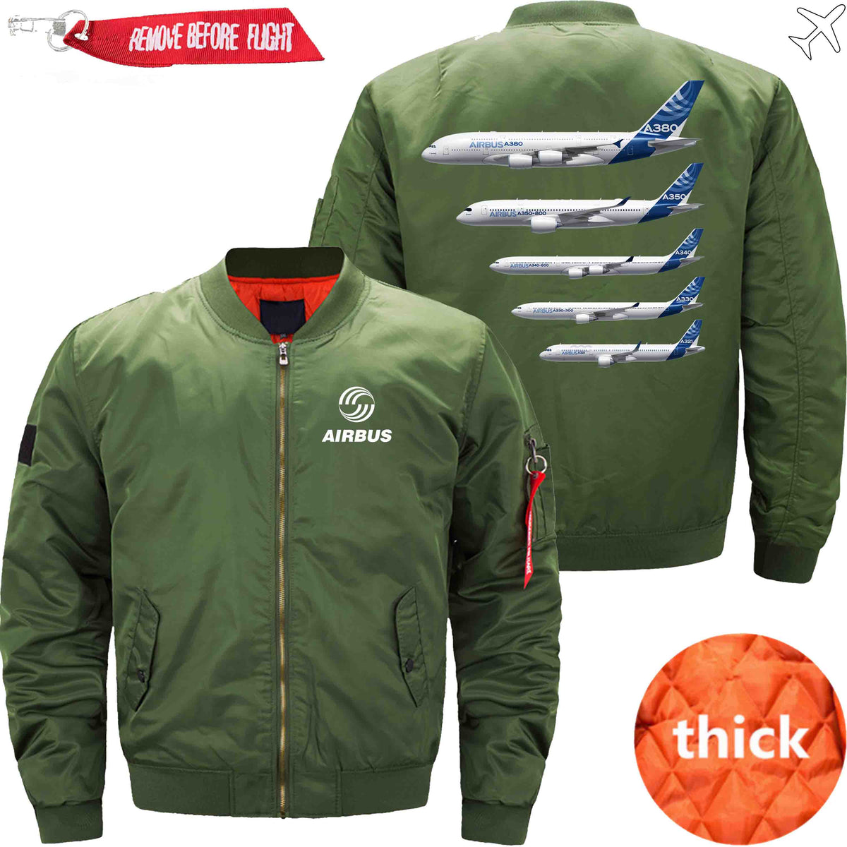 PilotsX Jacket Army green thick / XS Airbus Family Jacket -US Size