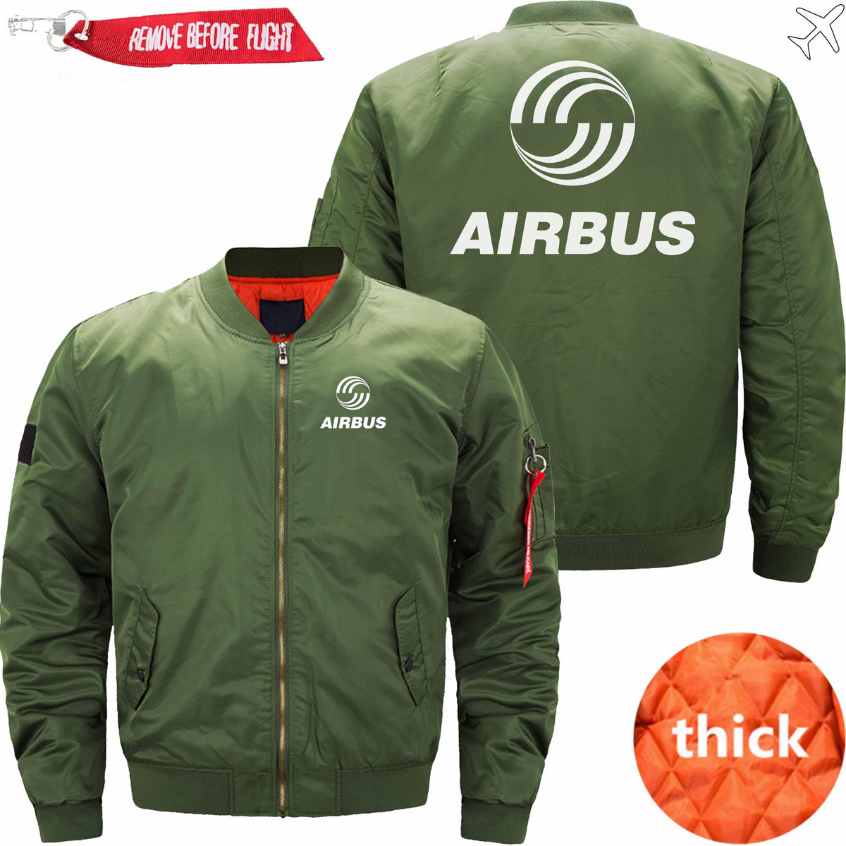 PilotsX Jacket Army green thick / XS Airbus Logo Jacket -US Size