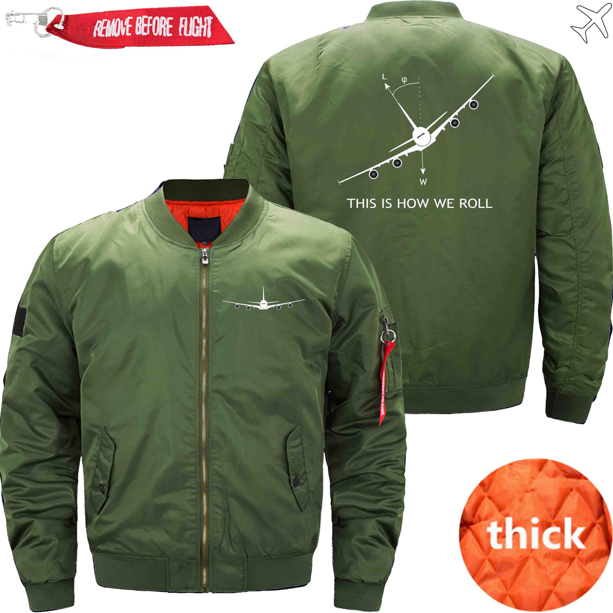 PilotsX Jacket Army green thick / XS THIS IS HOW WE ROLL Jacket -US Size