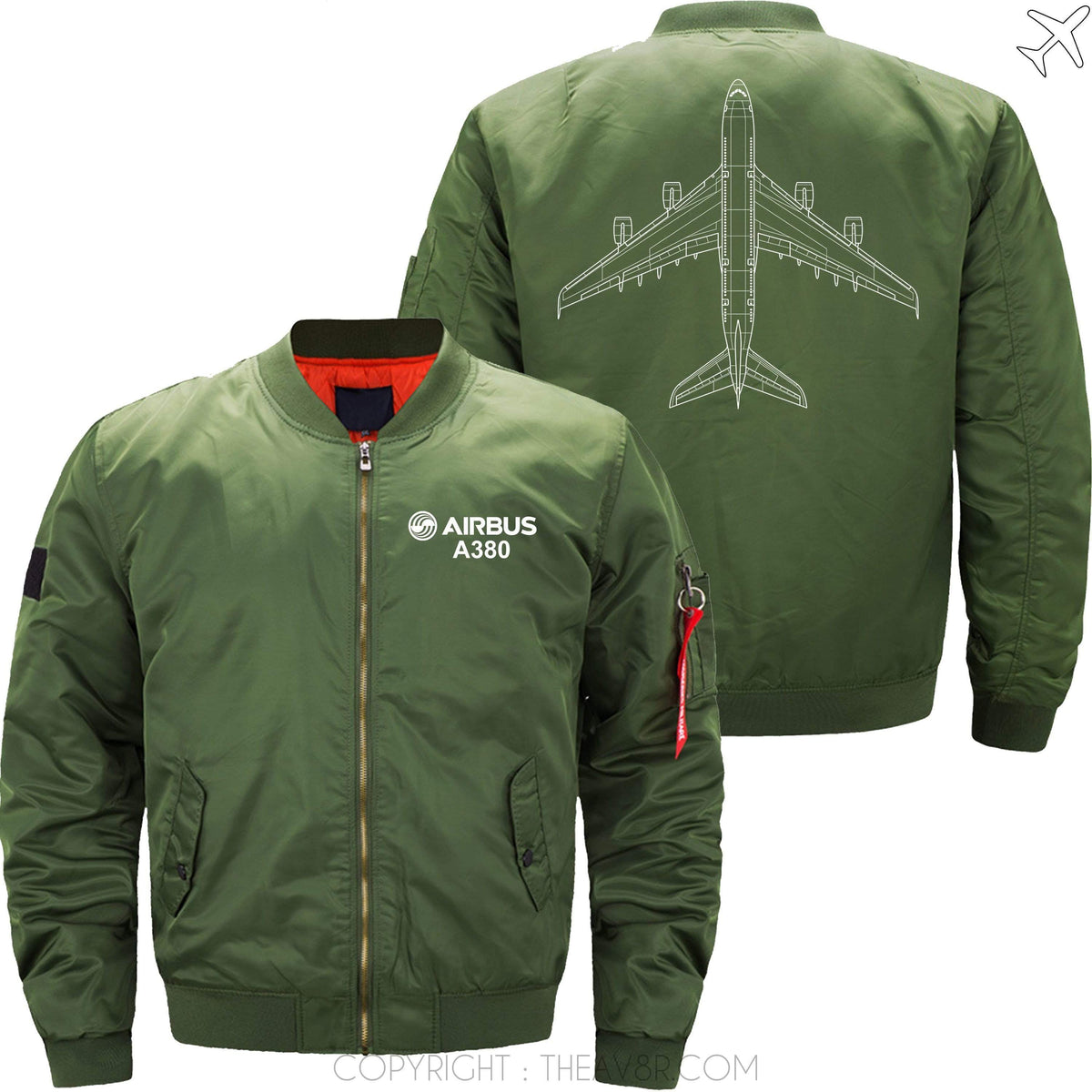 PilotsX Jacket Army green thin / S Airbus A-380 Diagram