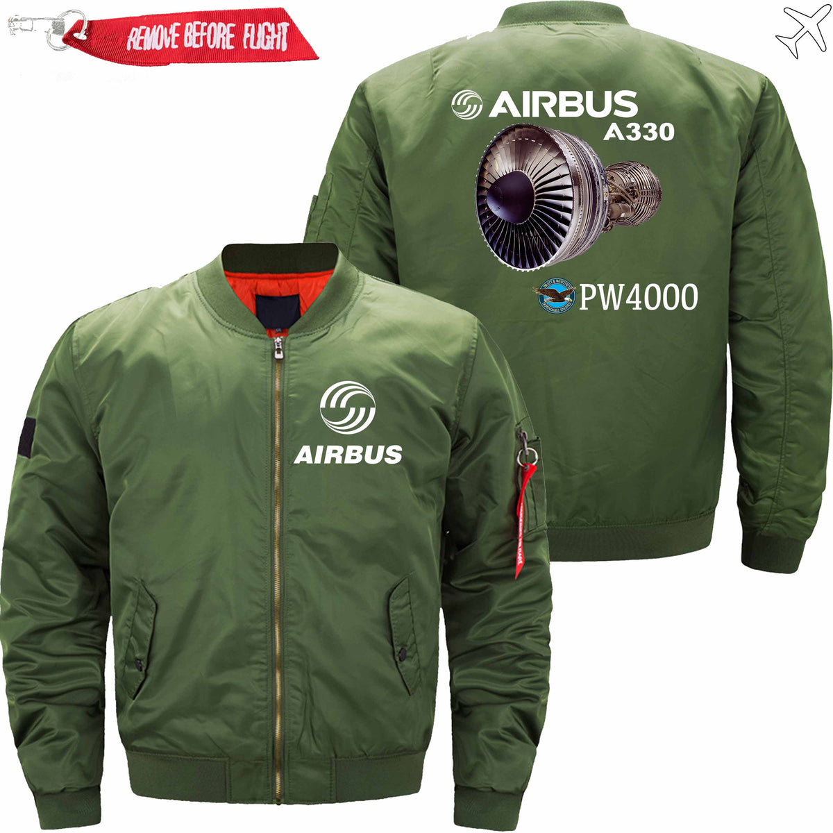 PilotsX Jacket Army green thin / XS Airbus A330-Engine PW4000 Jacket -US Size