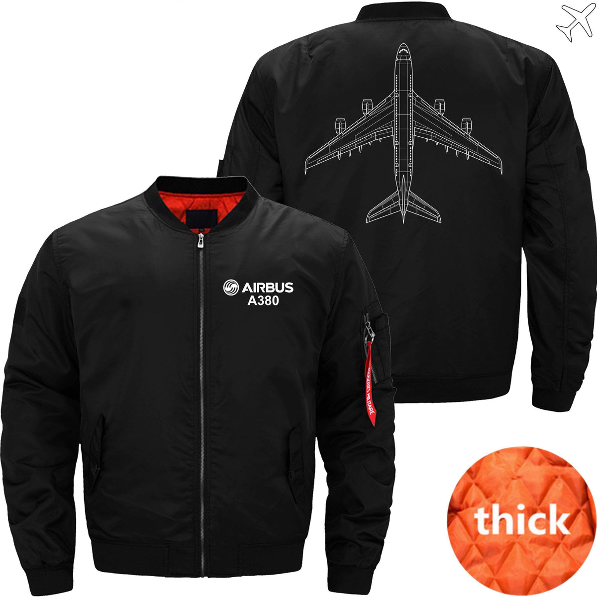 PilotsX Jacket Black thick / S Airbus A-380 Diagram