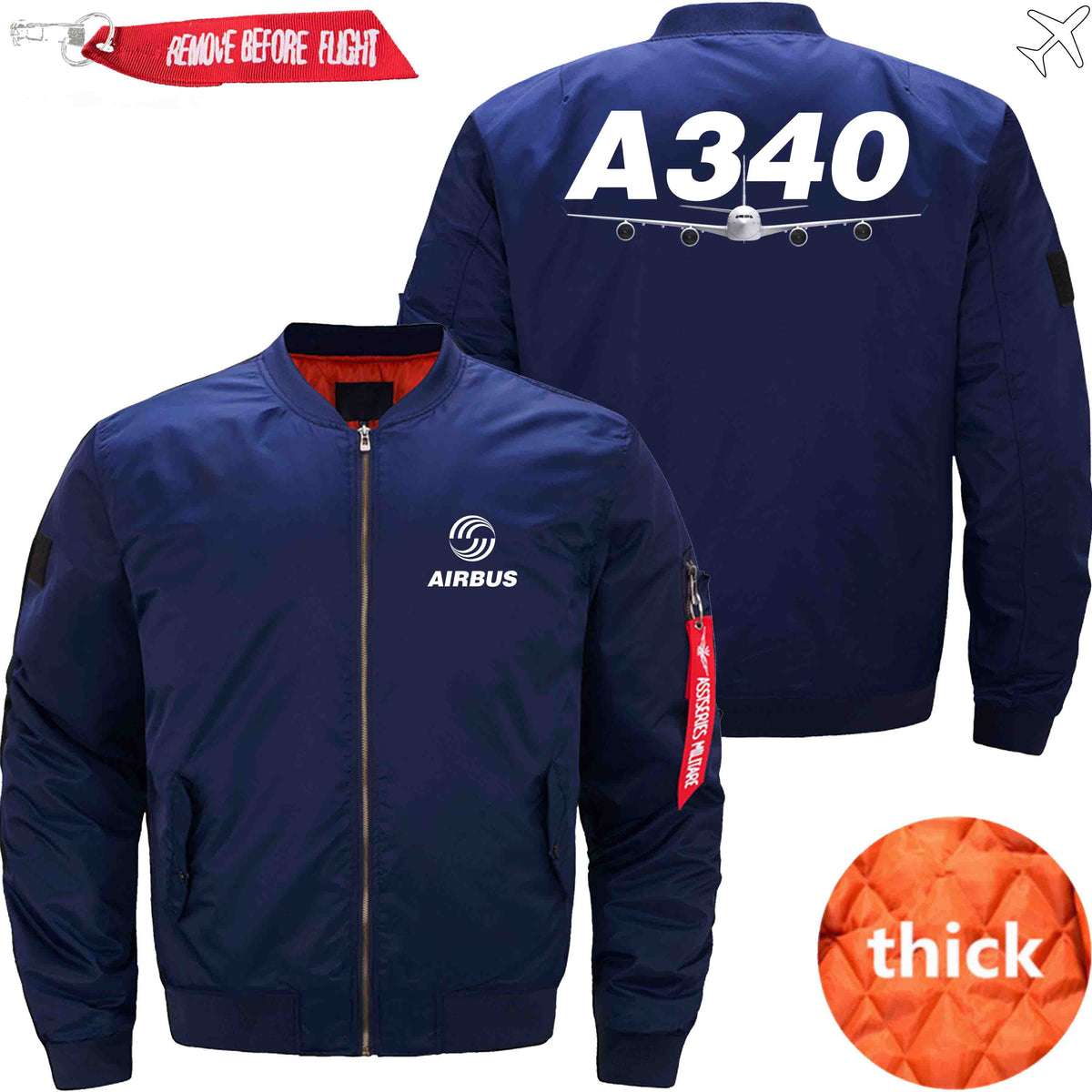 PilotsX Jacket Dark blue thick / S Airbus A340 Jacket -US Size