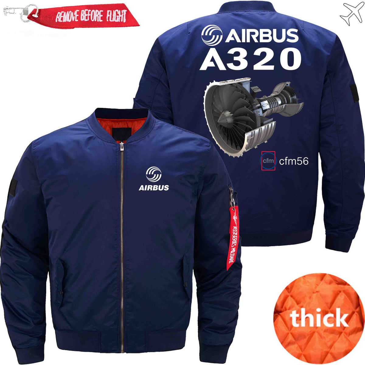 PilotsX Jacket Dark blue thick / XS Airbus A320 cfm 56 Jacket -US Size