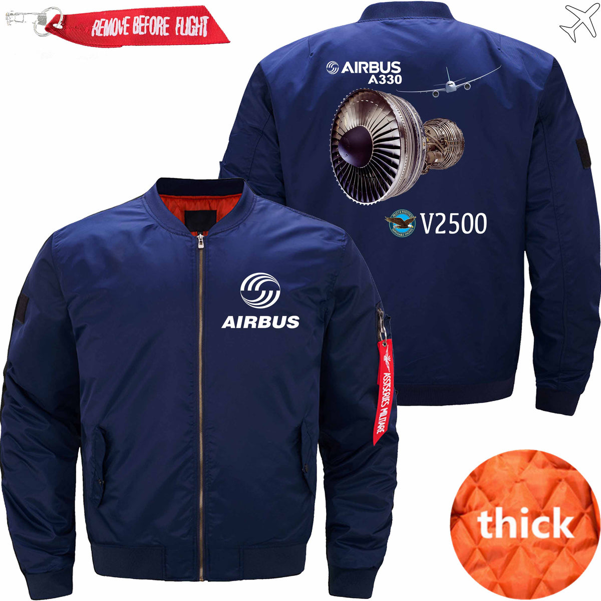 PilotsX Jacket Dark blue thick / XS Airbus A330-Engine V2500 Jacket -US Size