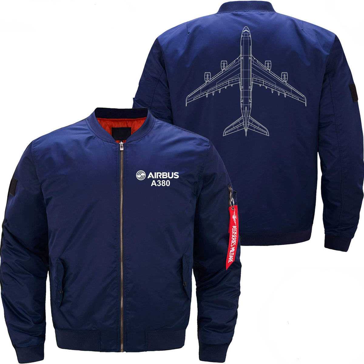 PilotsX Jacket Dark blue thin / S Airbus A-380 Diagram